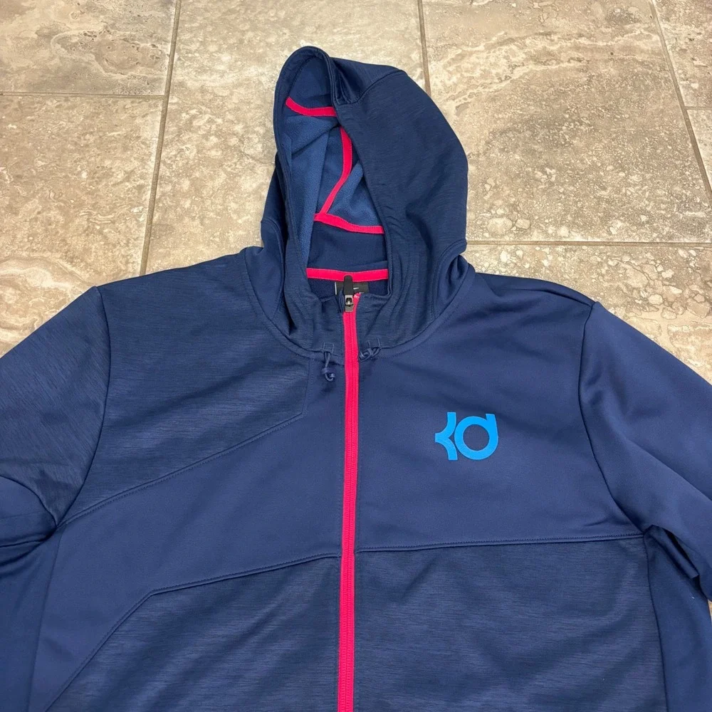 Nike KD Kevin Durant Therma-FIT Full Zip‎ Hoodie Mens XL Navy Blue 618297-410